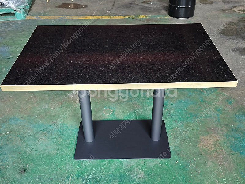 카페테이블 쌍다리 스텐 검정 다리 식당 테이블--0